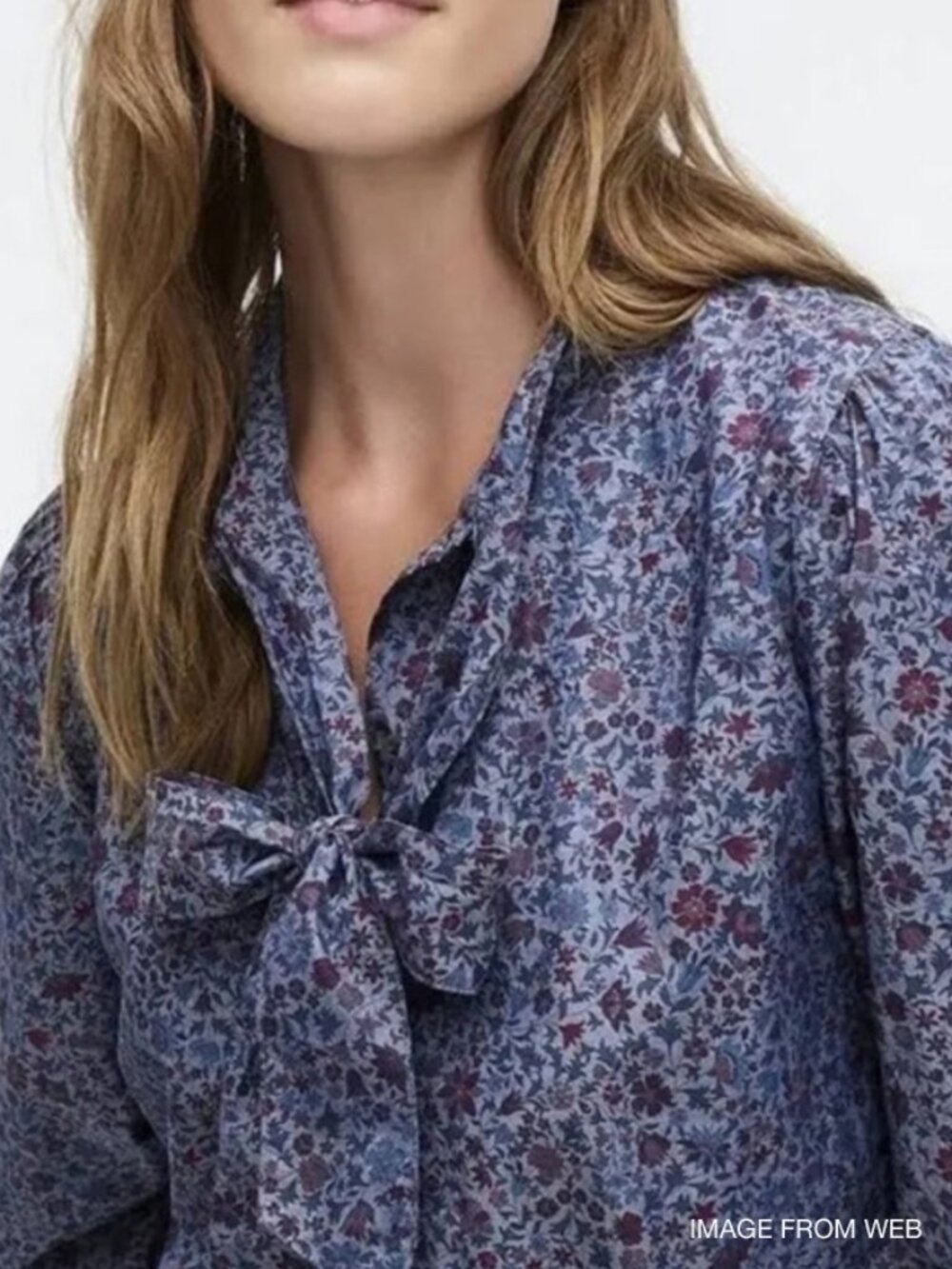 J.Crew x Liberty London Tie-Neck Blouse in "Colombo Chambray" Size XS - Picture 10 of 10
